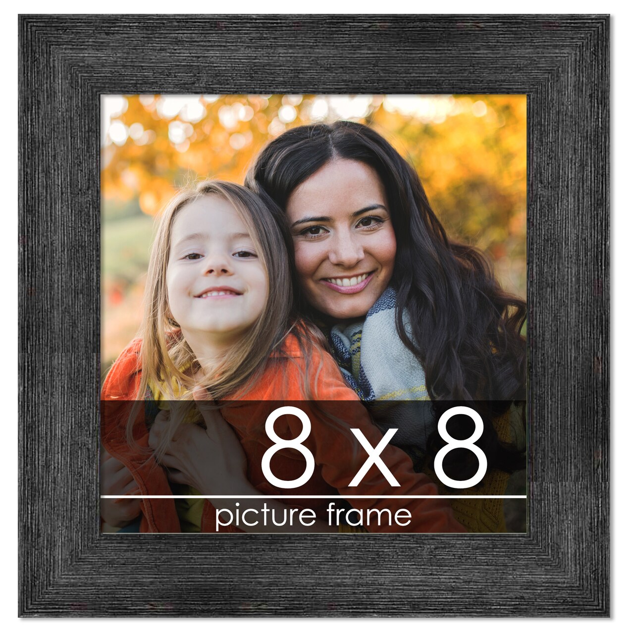 Square Contemporary Black Picture Frame - UV Acrylic, Foam Board Backing, Hanging Hardware